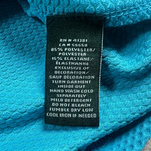 NWT Lauren Ralph Lauren Women 2X Plus Active 1/4 Zip Top Turquoise Blue SP16 - Picture 7 of 9